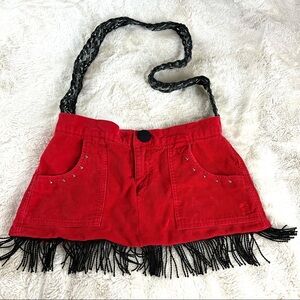 Vintage Y2K 00s Corduroy Shoulder Bag‎ Purse Tilt Cords Handmade Reworked